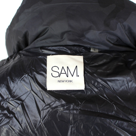 SAM. Freestyle Camo Jacket Grey Black Down Insulated Puffer Coat Camouflage S - Picture 7 of 8